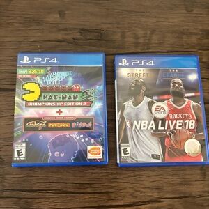 Two PS4 Game Pac-Man Championship Edition 2 + The Arcade Game Series NBA Live 18